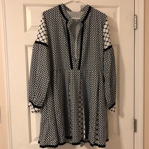 Black and white mini dress